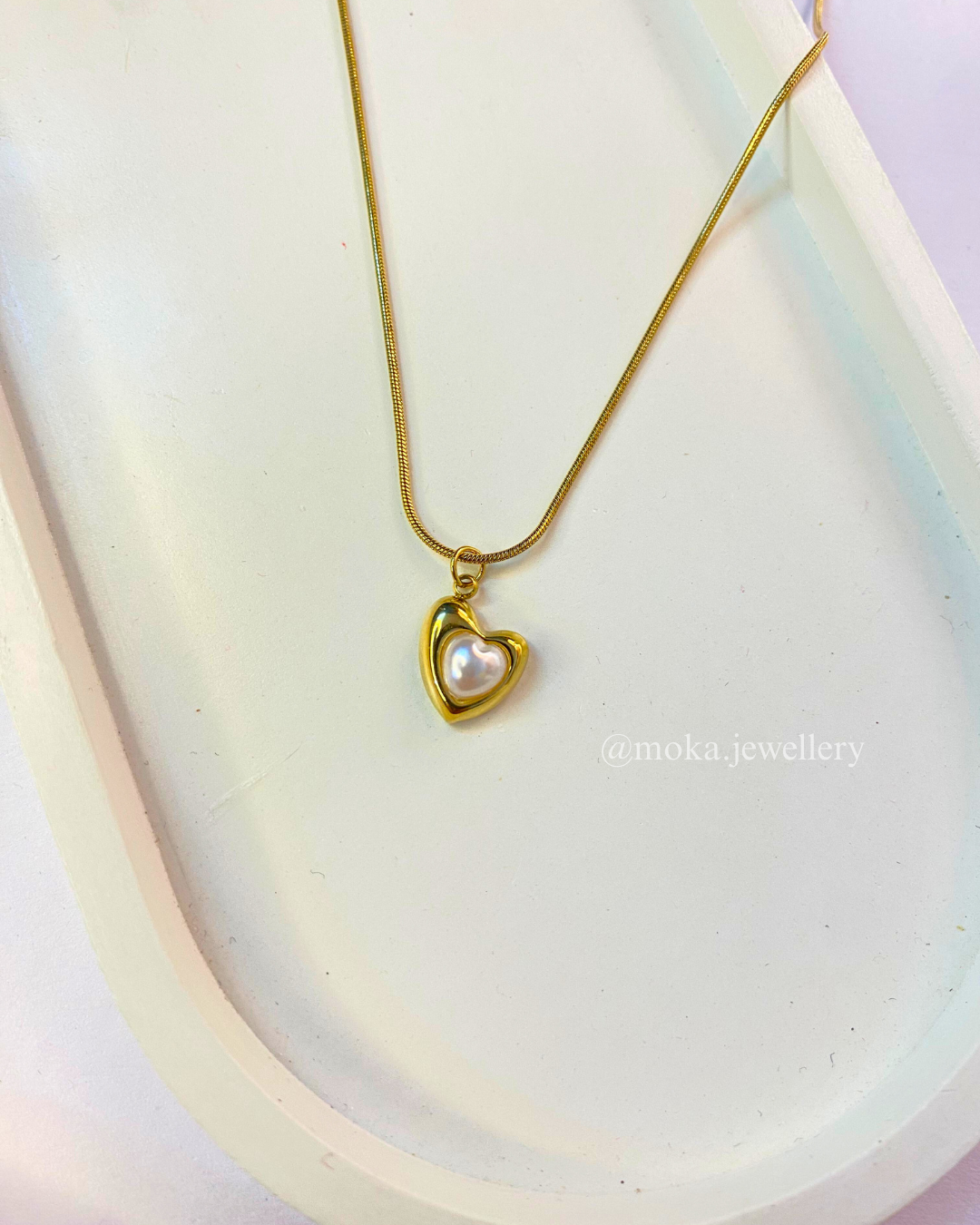 Auréa - Pearled Heart Necklace