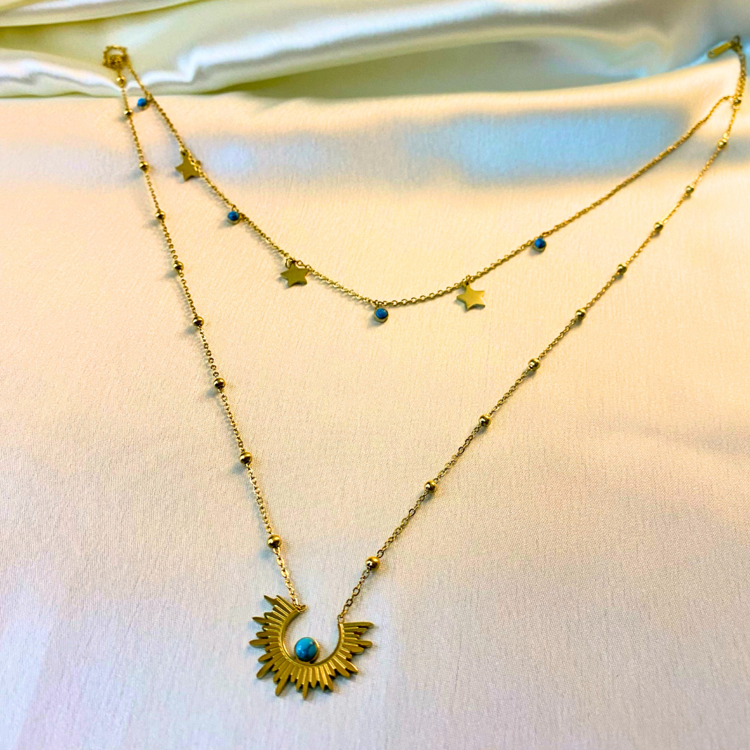 Turquoise Solstice – Sunlit Gold. Celestial Vibes.