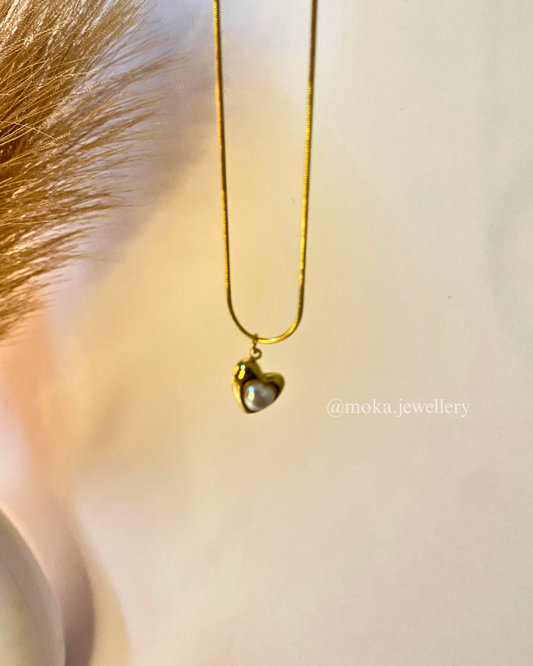 Auréa - Pearled Heart Necklace