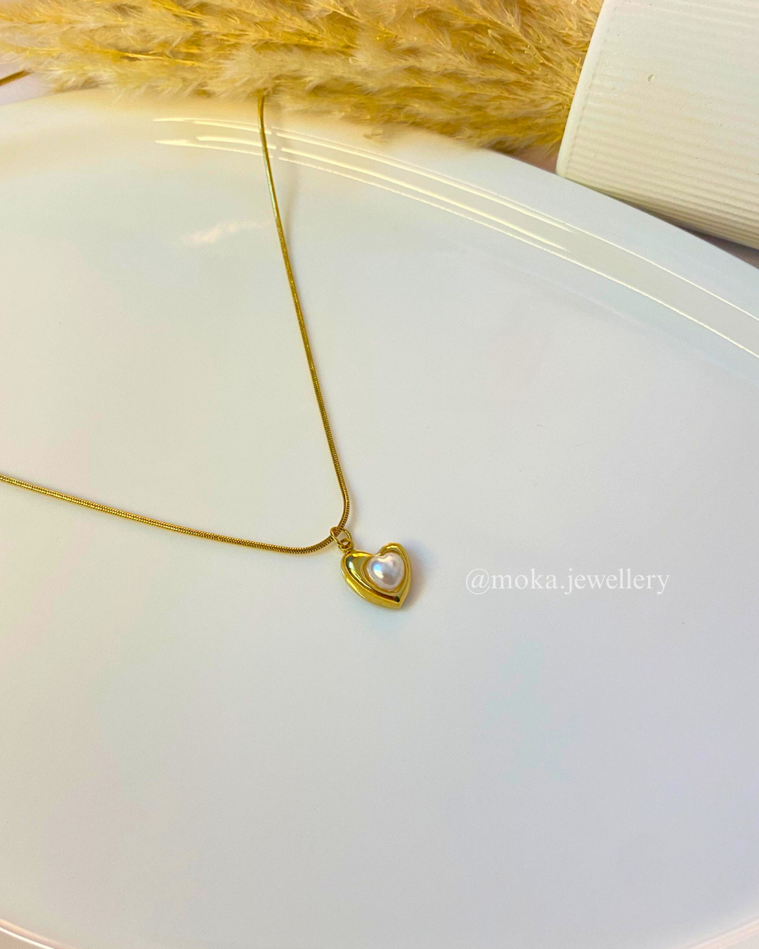 Auréa - Pearled Heart Necklace