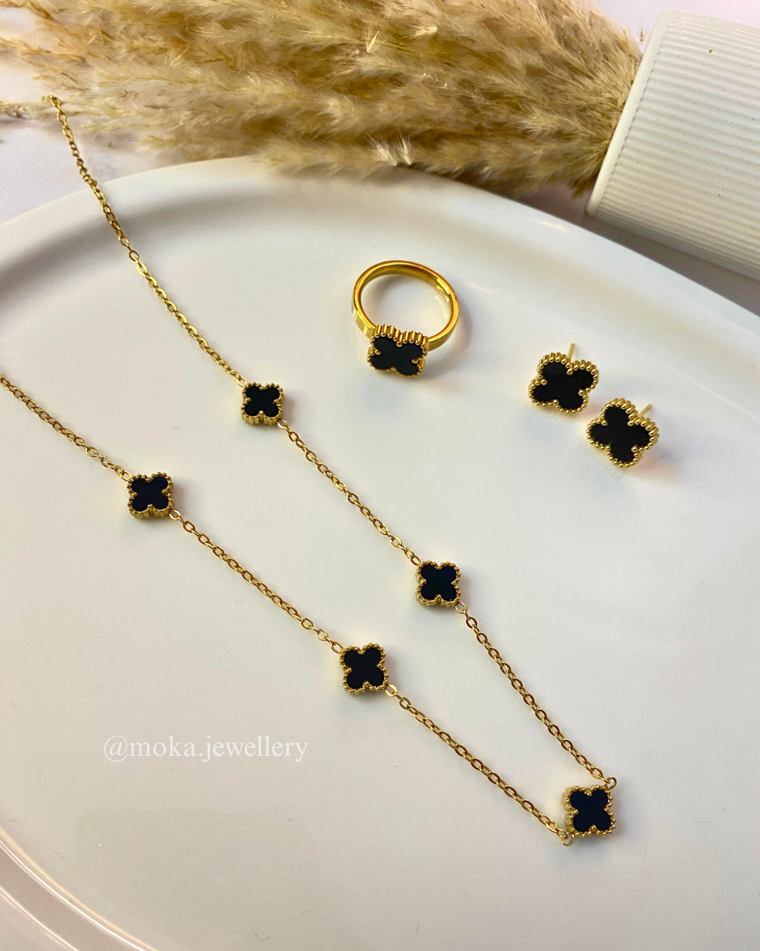 Noir Clover Luxe Set - Gold Plated