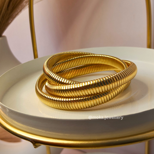 Serpentine Triple Coil Bracelet