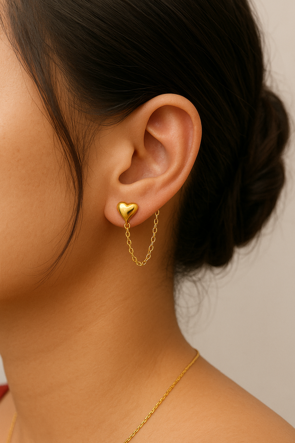 Heartlet - Heart Designed Threader Long Chain Earrings