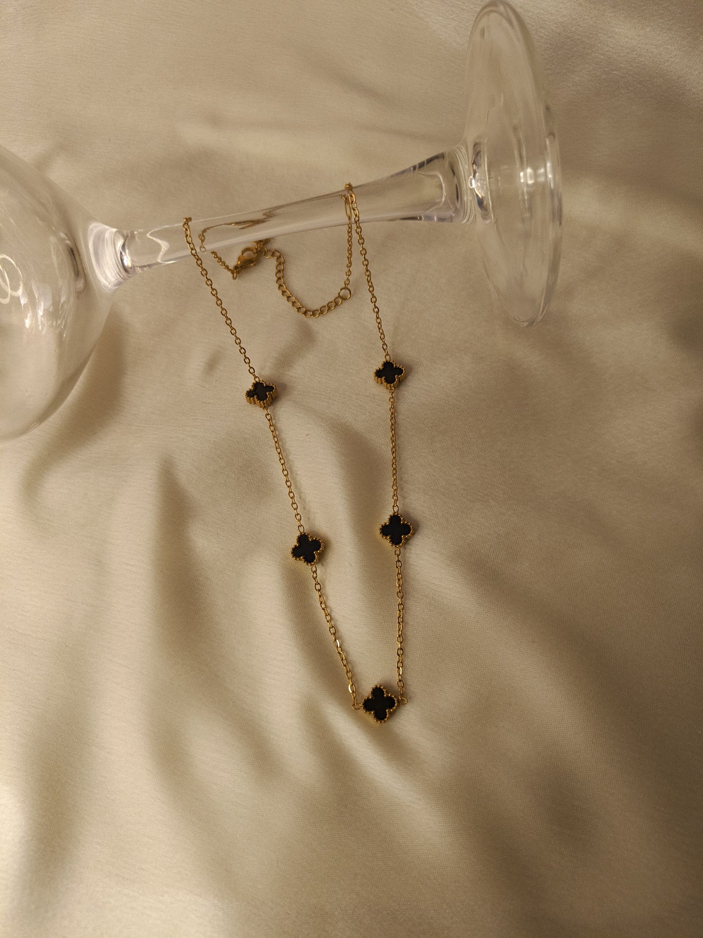 Noir Petite Clover Necklace