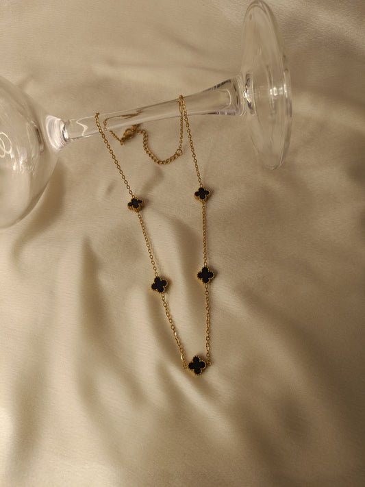 Noir Petite Clover Necklace