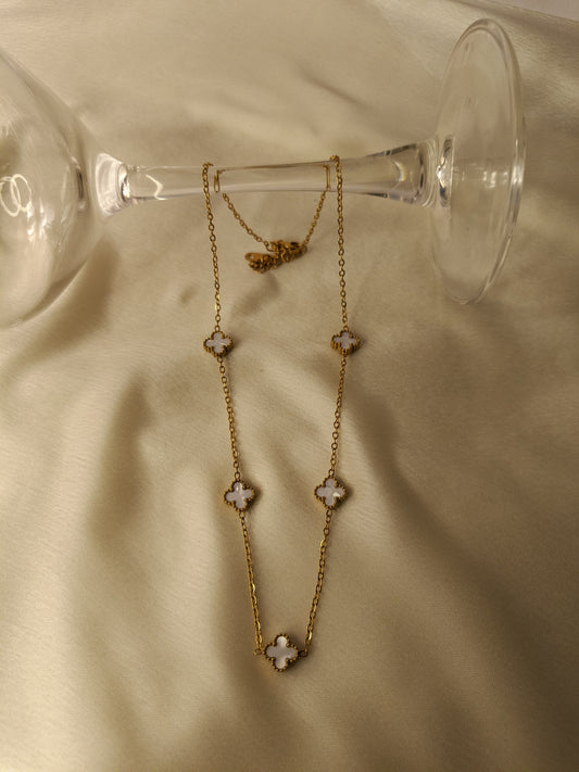 Small Ivory Luxe Clover Necklace